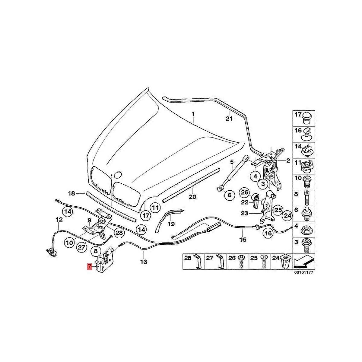 Car Front Hood Lock Latch Safety Catch 51237178753 for E70 X5 E71 E72 X6 2008-2014 Lock Cylinder Co