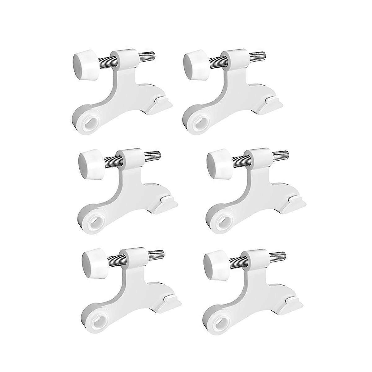 6Pcs Hinge Pin White Door Stopper Adjustable Heavy Duty Hinge with Rubber Bumper To Reduce Potentia
