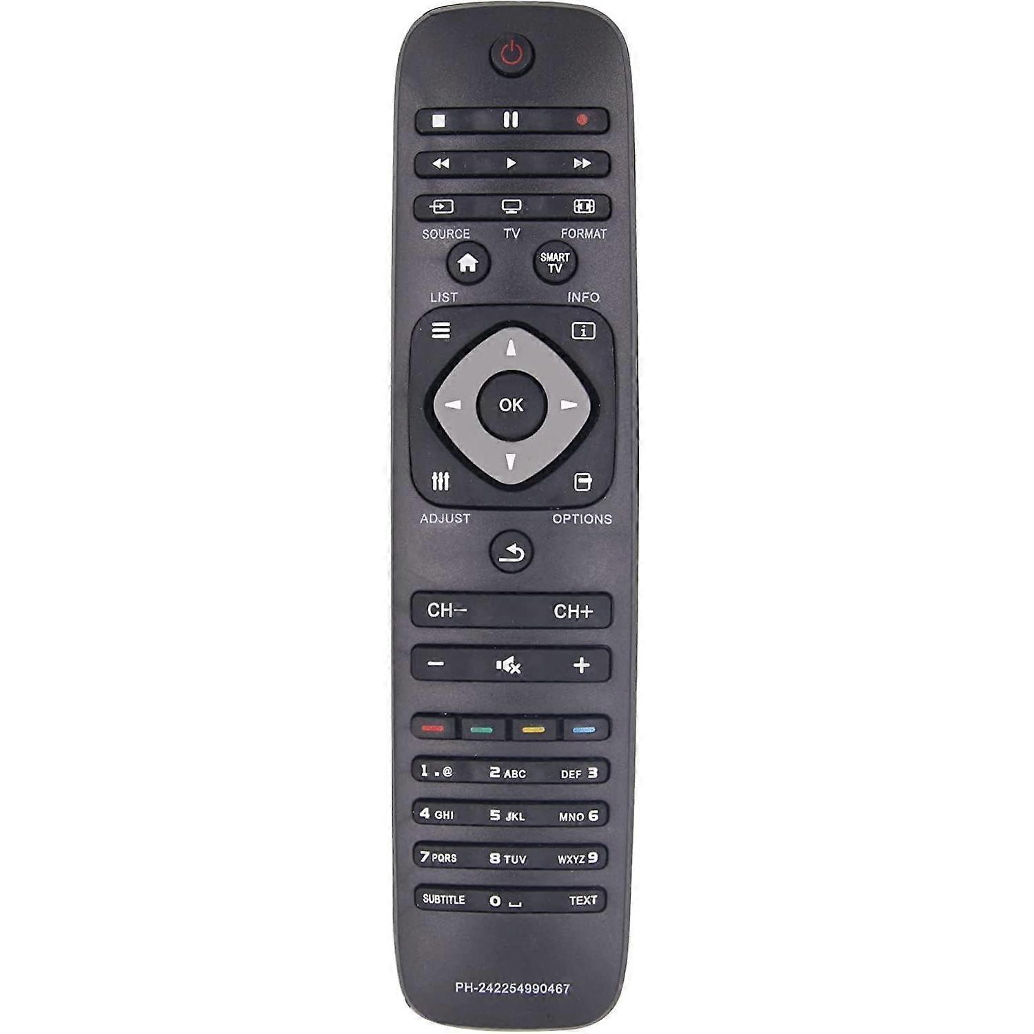 Replacement Philips remote control, universal remote control for Philips Smart TV remote control compatible with remote control Philips 242254990467 Y