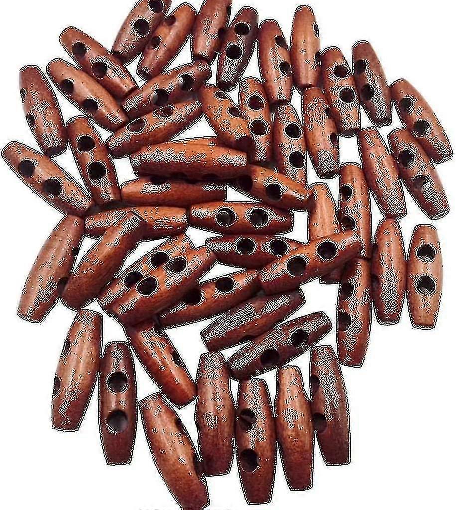 100st olivform trä växlar knappar 2 hål syknappar för kläder inredning