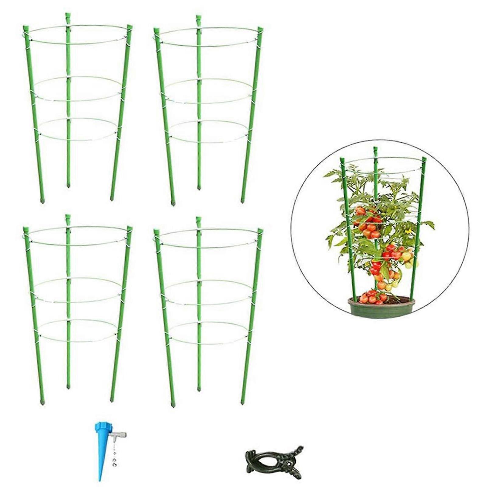 4 Pcs Plants Tomatoes Supporting Cages Easy Installation Plant Growth Stake for Tomatoes Vegetable Plants