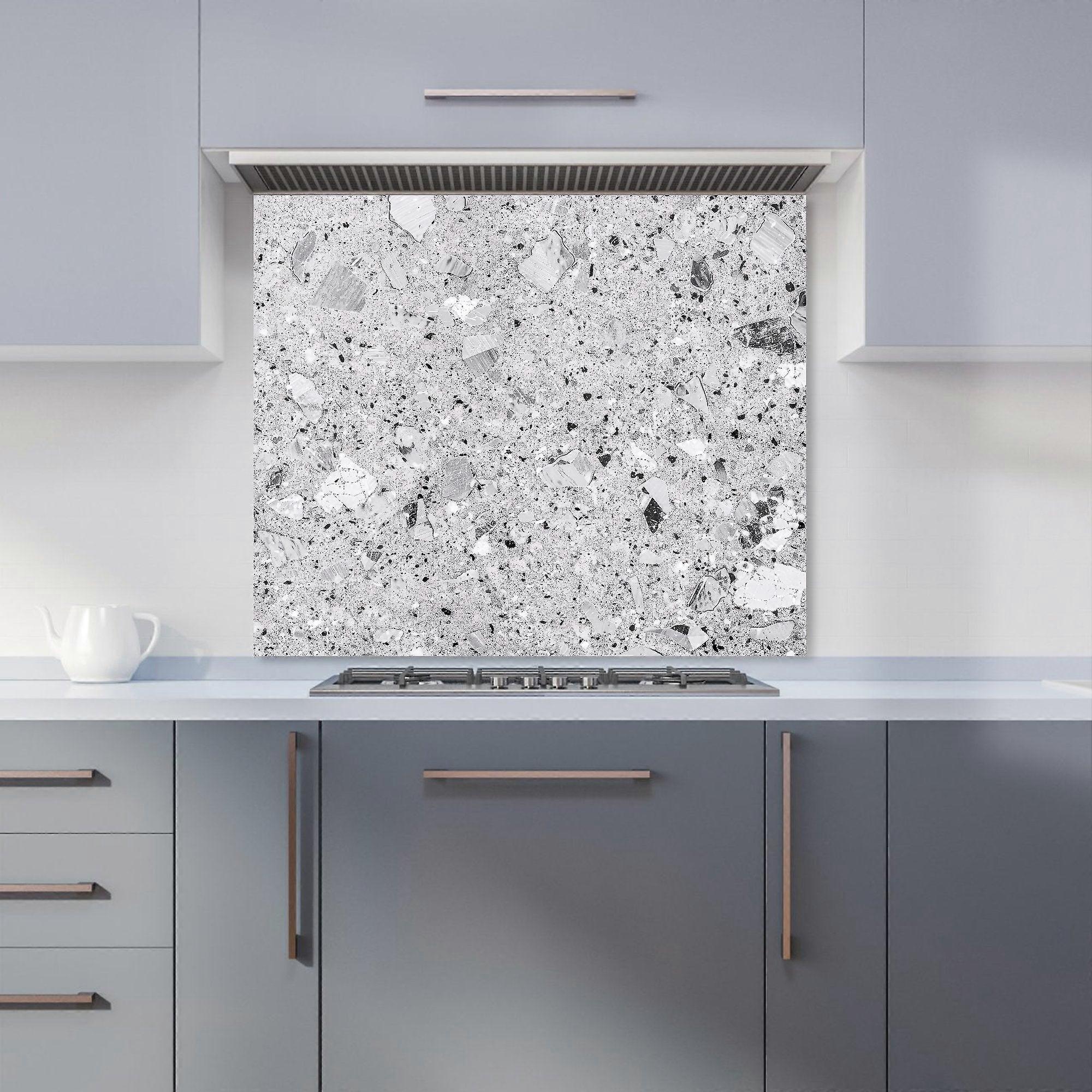 Silver Grey Quartz Effect Kitchen Splashback