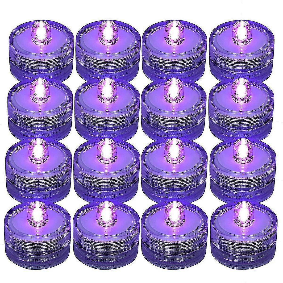 12 velas LED sumergibles moradas con pilas