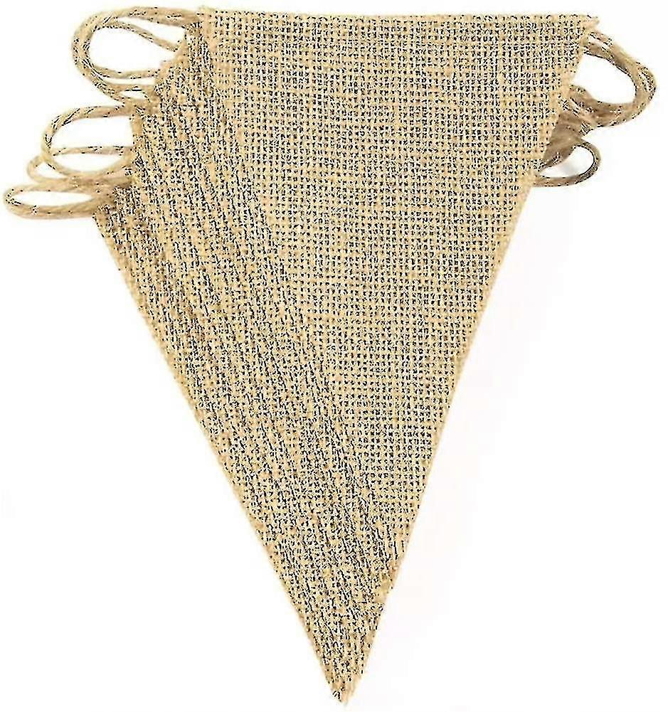 3 Pieces Of Pennant Chain Pennant Garland Vintage Jute Bunting Banner