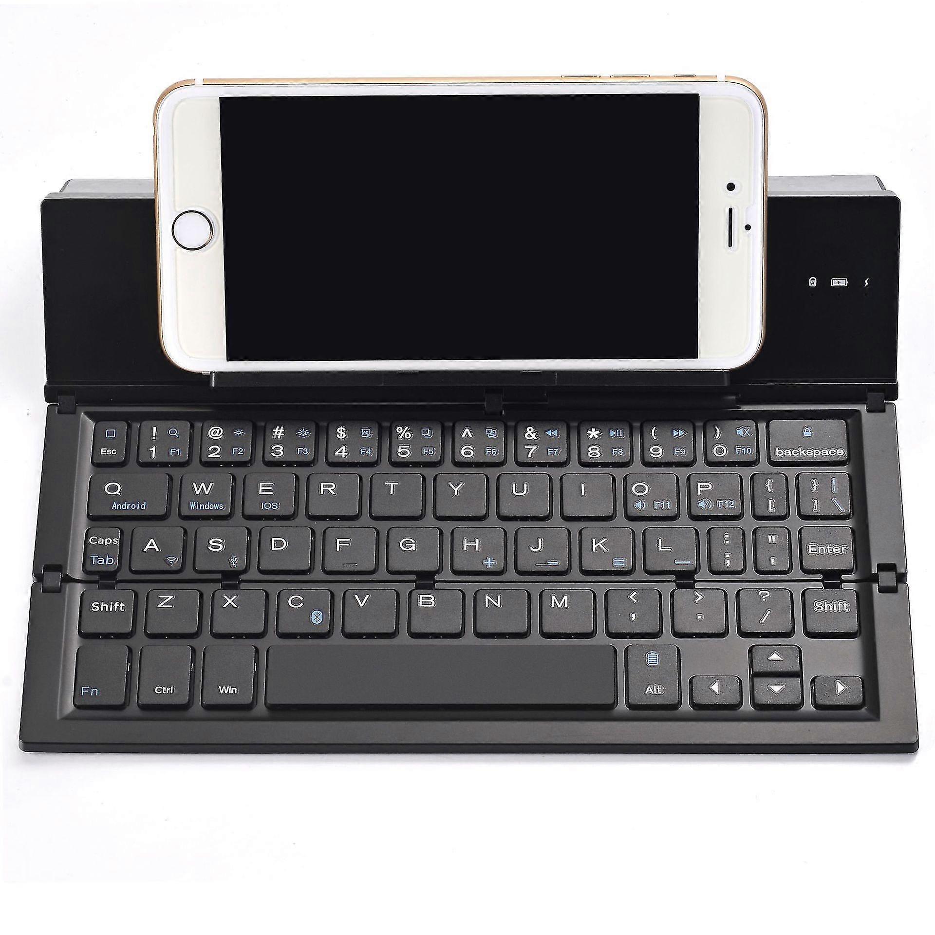 Portable Mini Wireless Bluetooth-compatible Folding Keyboard Aluminum Alloy Foldable Rechargeable Travel Office Home Keypad From Yaying Store