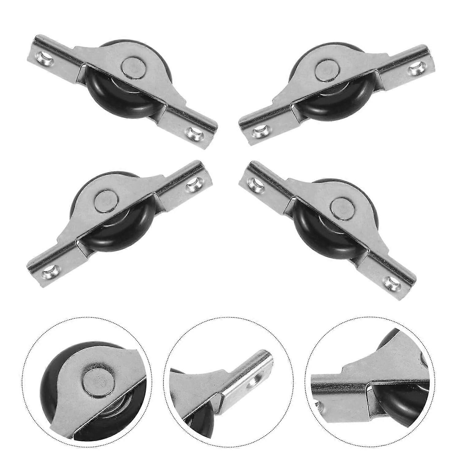 Nylon Sliding Barn Door Wheels – Cabinet Guide Pulleys For Smooth, Quiet Operation (2 Sets, 8 Pulleys Screws