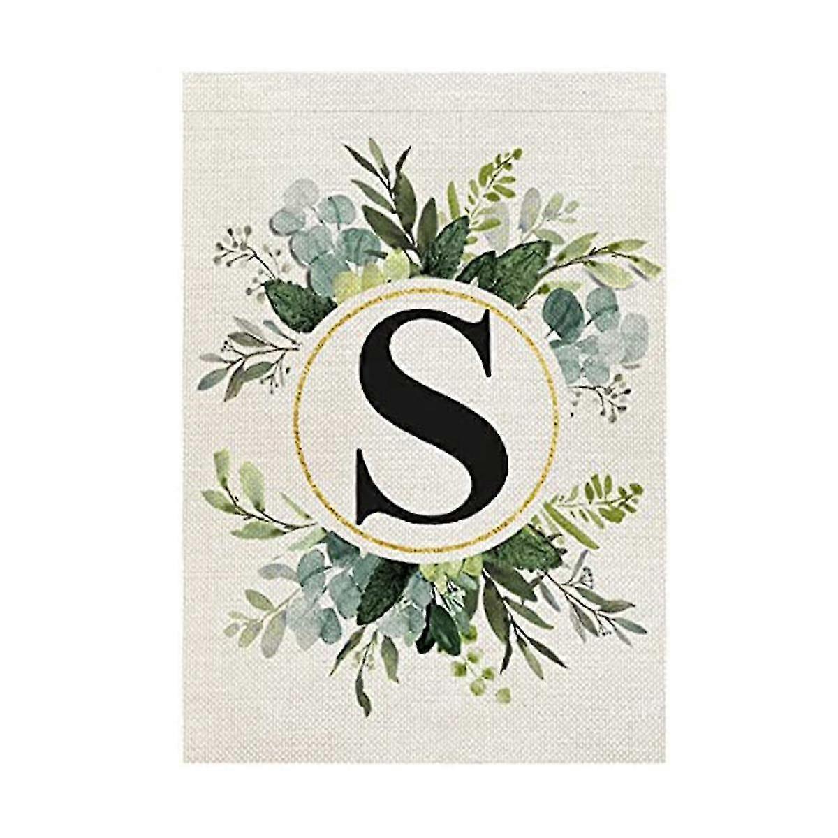 Monograms Letters S Garden Flag Floral Double Sided For Outside Small Burlap Family Last Name Initi