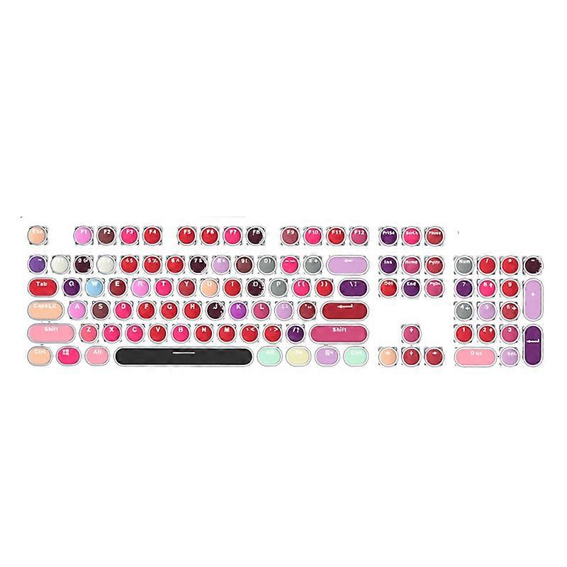 104-Key Lipstick Mixed Color Electroplating Backlight Mechanical Keyboard Colorful Keycaps for PC Computer
