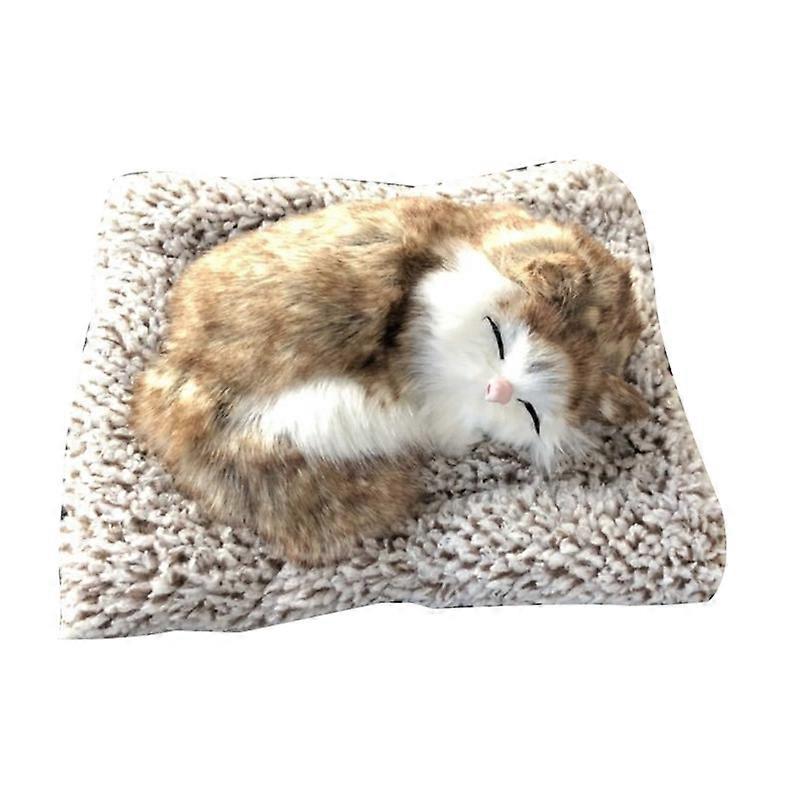 Simulation Sleeping Cat Plush Bamboo Charcoal Doll Car Dashboard Decoration