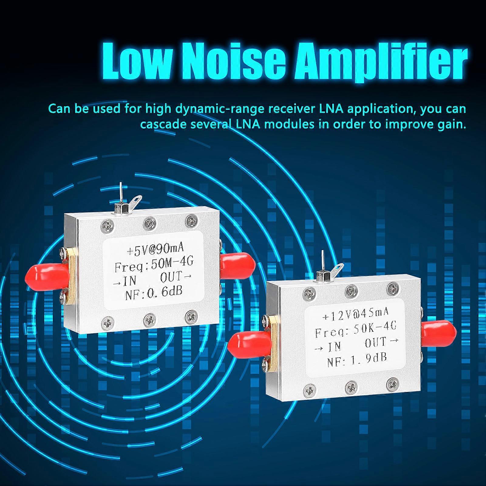 +12V@45mA Low Noise High-Gain Amplifier Ham Radio Module LNA 50K-4G Frequency NF=1.9dB RF FM HF VHF / UHF