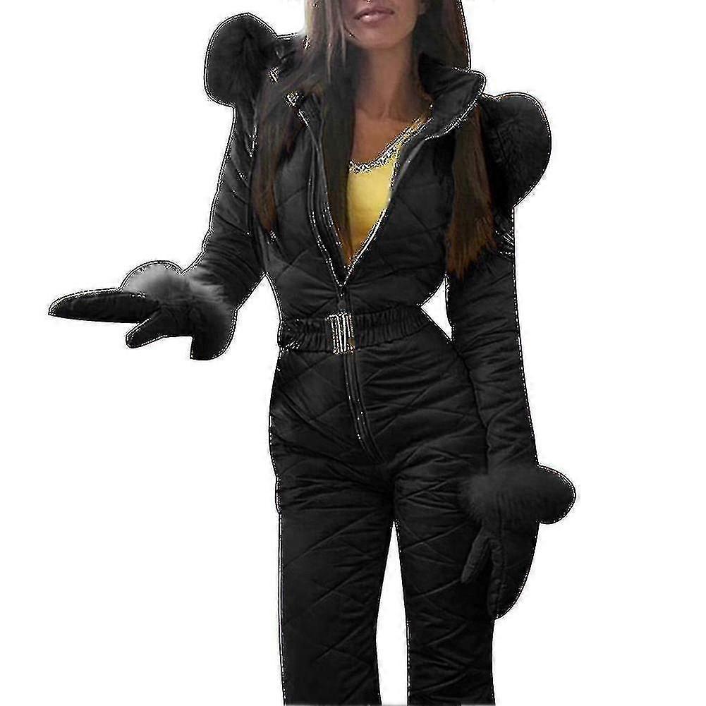 女性冬の暖かいスノースーツ屋外スポーツパンツスキースーツ防水ジャンプスーツ