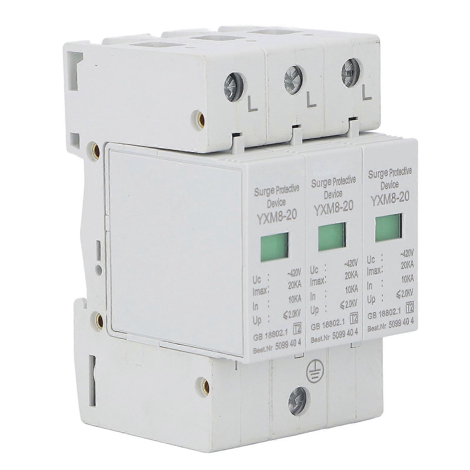 Surge Protector Lightning Protection 3 Phase Flame Retardant Protective Device for Home 420V