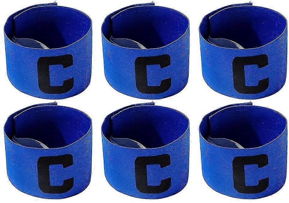 大人の若者のための6個の弾性サッカーキャプテン腕章調節可能なサッカーバスケットボール選手バンド