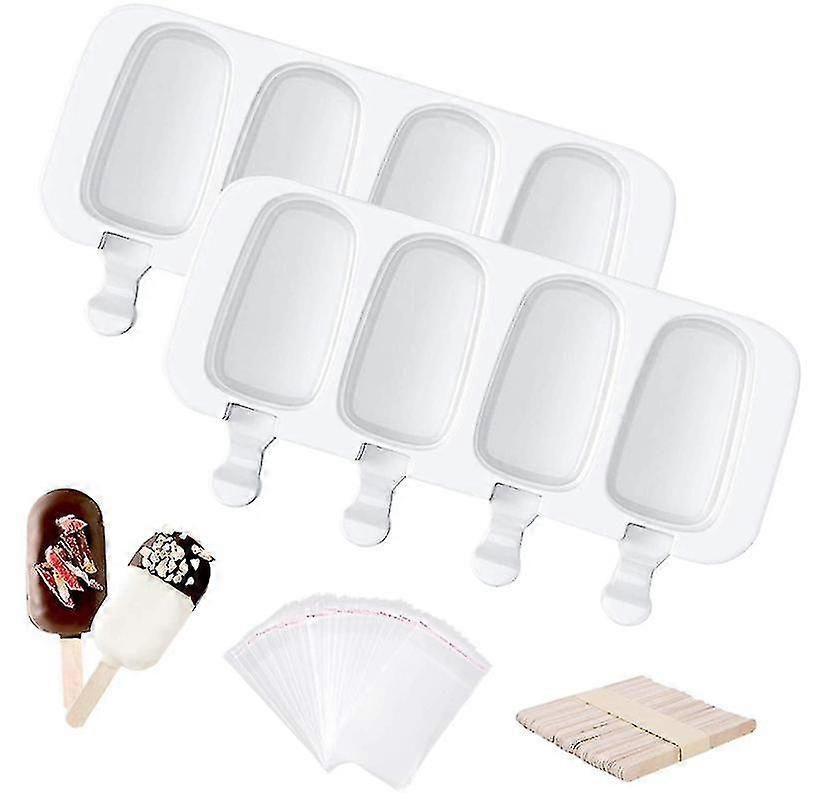 2 قطع الآيس كريم سيليكون العفن 4 شبكة مع 50 العصي 50 أكياس 50 خطوط