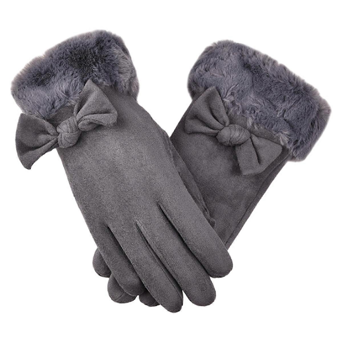 Women Winter Warm Gloves Touch Screen Phone Windproof Lined Thick Gloves