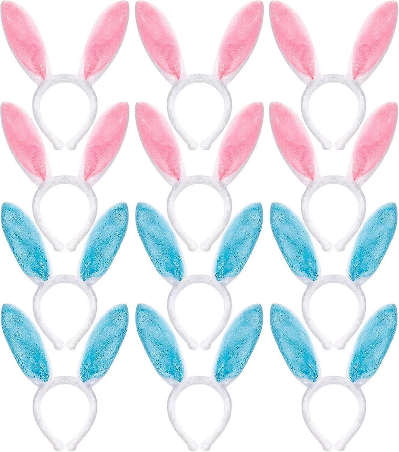 Plush Bunny Ear Headbands 12 Pieces Easter Bunny Ear Headbands