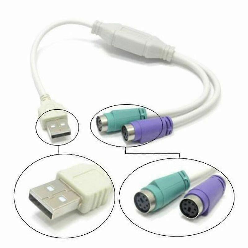 New Generic For Ps/2 Ps2 To Usb Male Converter Adapter Cable For Keyboard/mouse