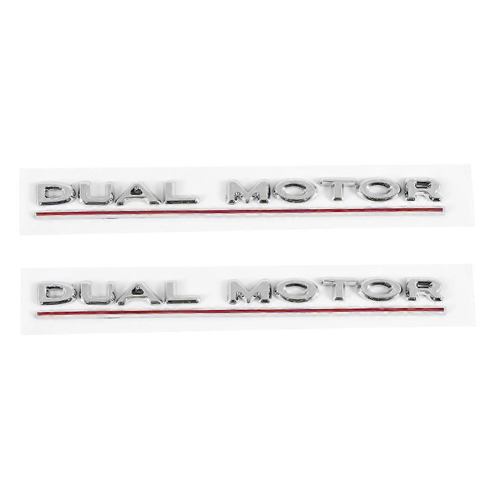 2X 3D Dual Motor Decals Car Rear Trunk Emblem Sticker Badge Decals for Model 3 2017-2020, Decorativ