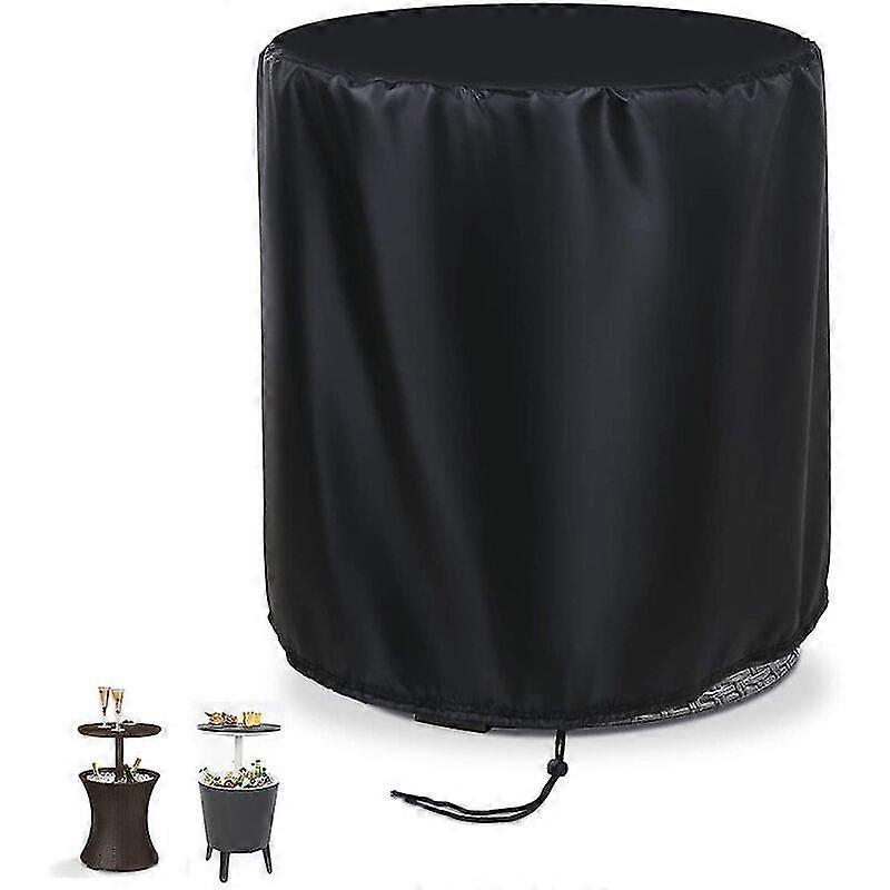 Bar Table Protective Cover Waterproof Windproof Ice Bucket Cover for Garden Patio Small Round Table Black (52 x 58cm)