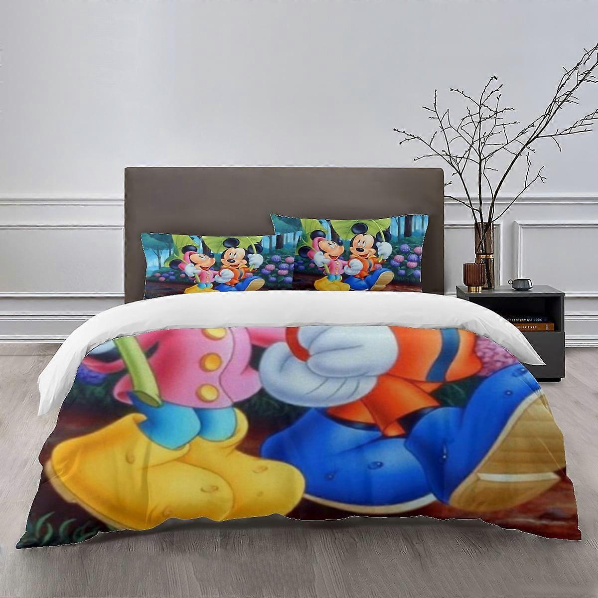 Bedding set XU219 Mickey Mouse Bedding Sets Bed Cartoon Duvet Cover Lightweight 3 Piece Bet Set (1 Duvet Cover and 2 Pillowcases) PW219