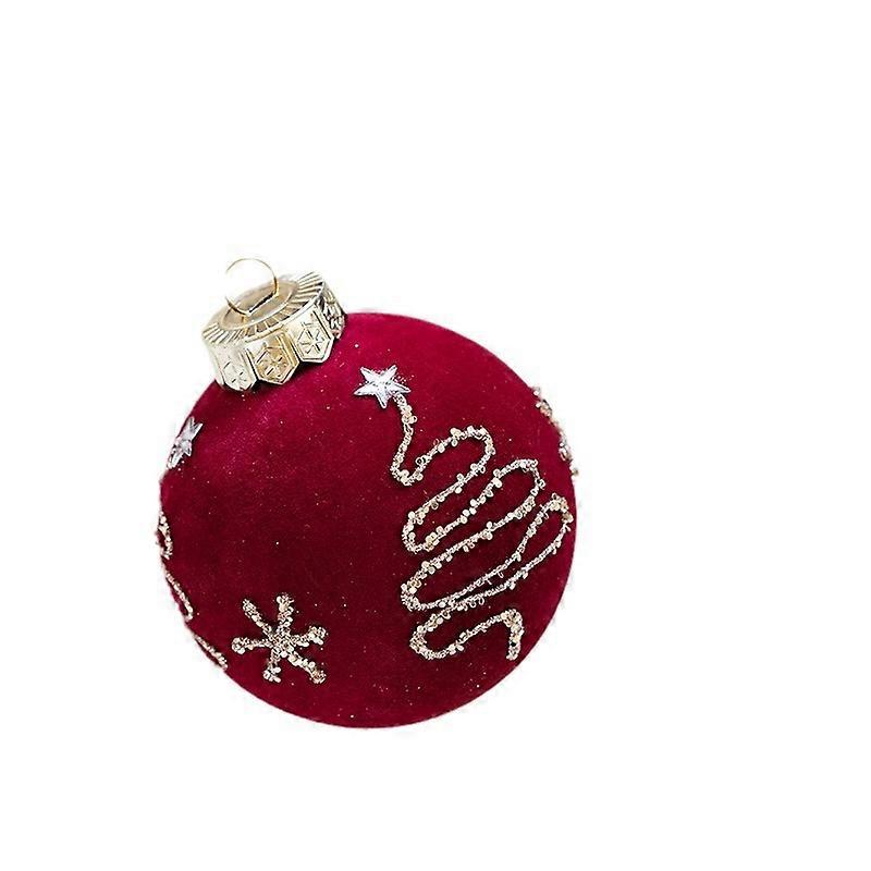 3pcs Christmas Balls Ornament 8 cm Flocked Christmas Tree Hanging Balls Shatterproof Holiday Tree Decorations for Xmas Tree Decor and Holiday Party Or