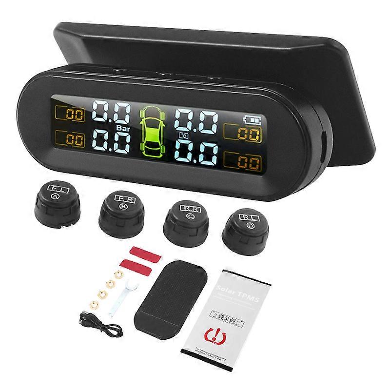 Temperature Warning with 4 External Sensors Car Tyre Pressure Monitor Tire Pressure Monitoring System
