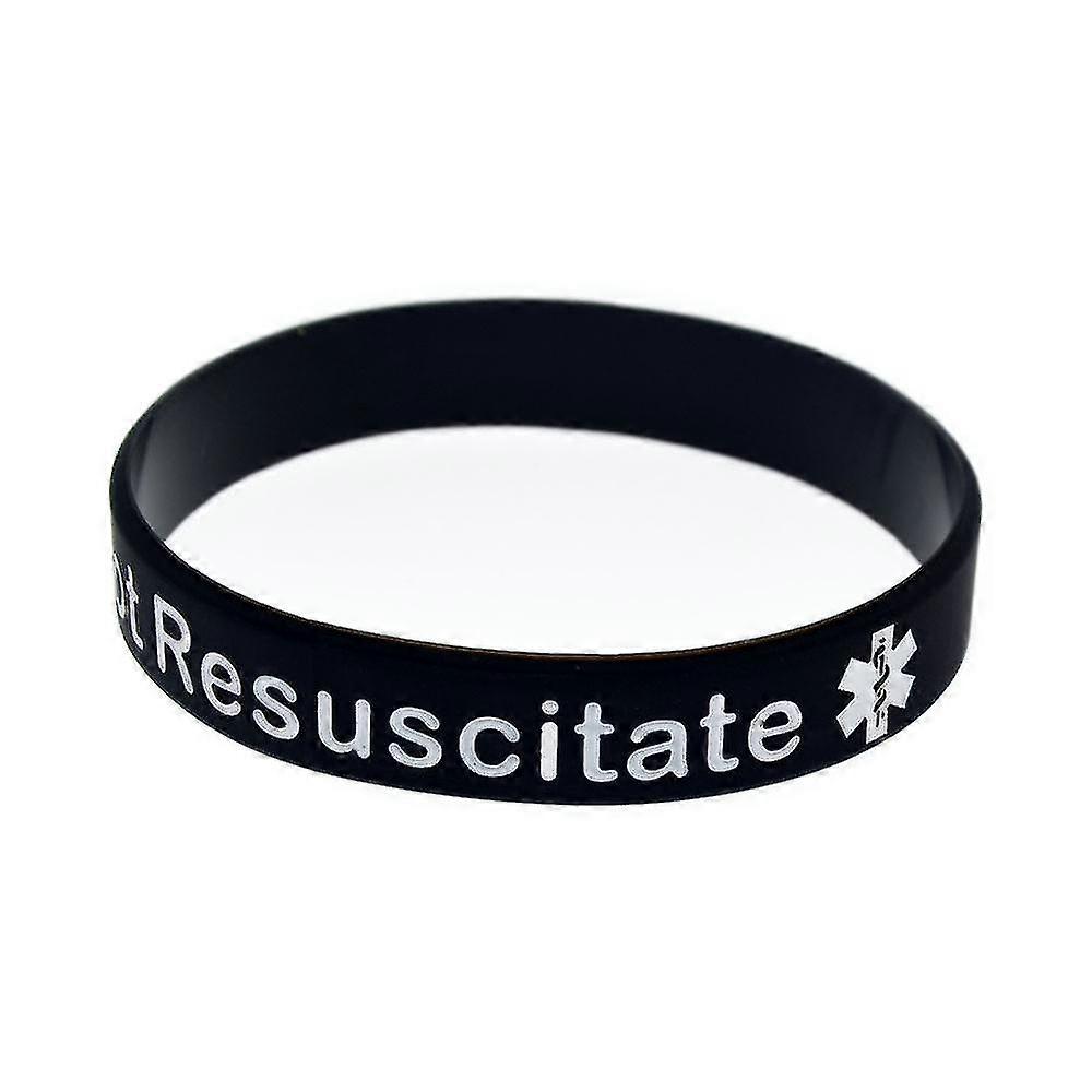 1 Pc In Case Emergency Do Not Resuscitate Silicone Rubber Wristband PK