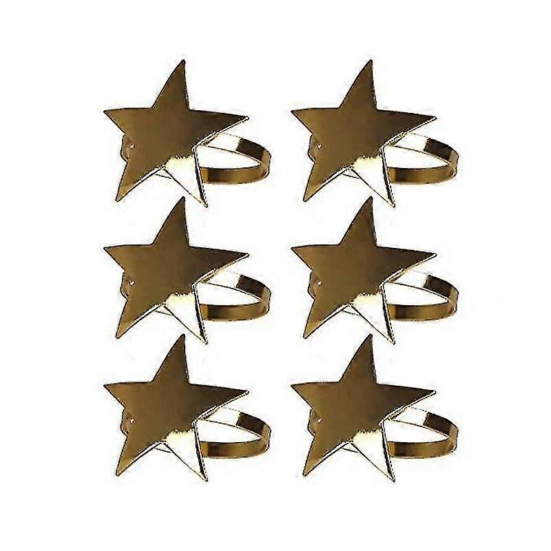 6 قطع خمس نجوم منديل الحلبة، عيد الميلاد منديل خاتم مناسبة لحفلات العطلات، العشاء، W