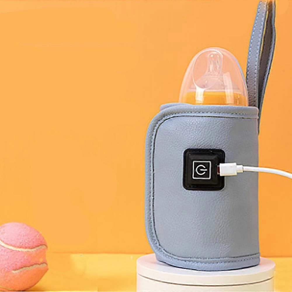 USB Bottle Warmer,USB Bottle Warmer,Baby Food Warmer,Infant Bottle Bag,Portable Travel Milk Warmer Thermostat Insulation Lid(Blue, no bottle)