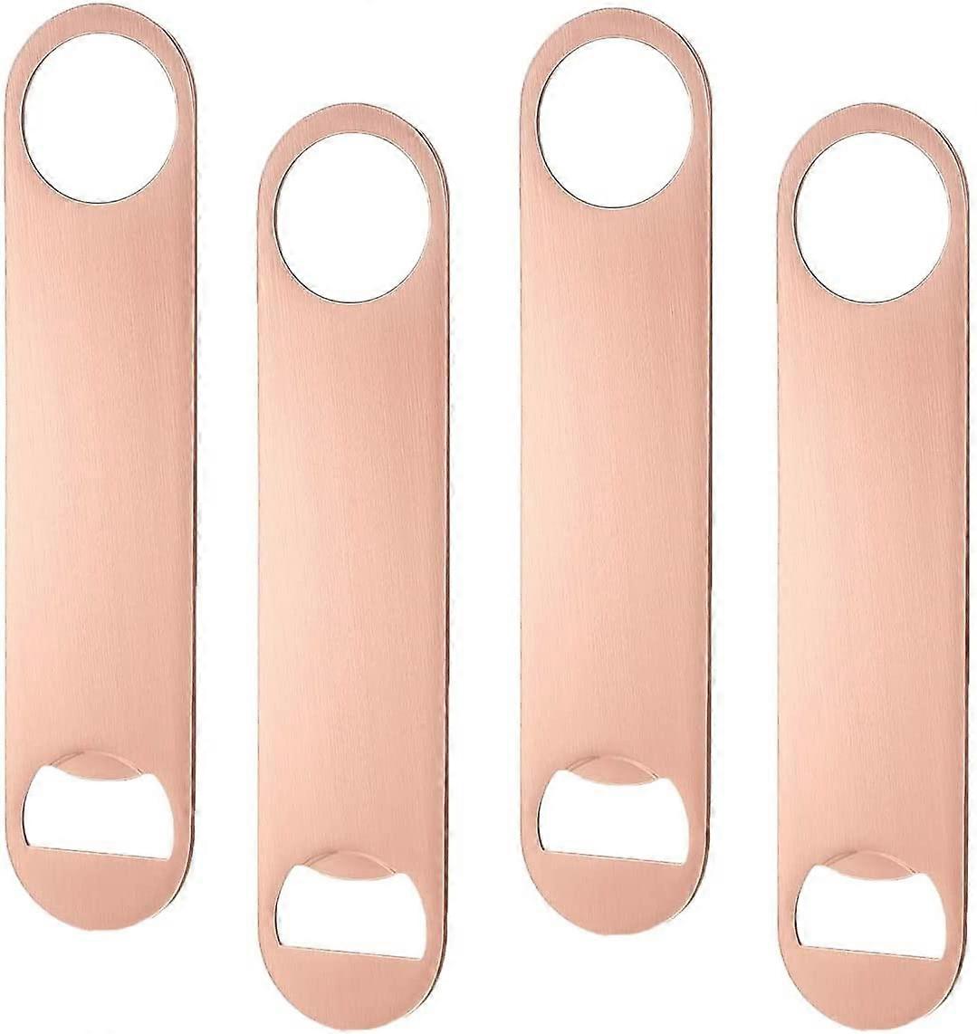 Mirror rose gold-4 PCS beer bottle openers, bar key for bartender, simple and effective flat bottle opener.