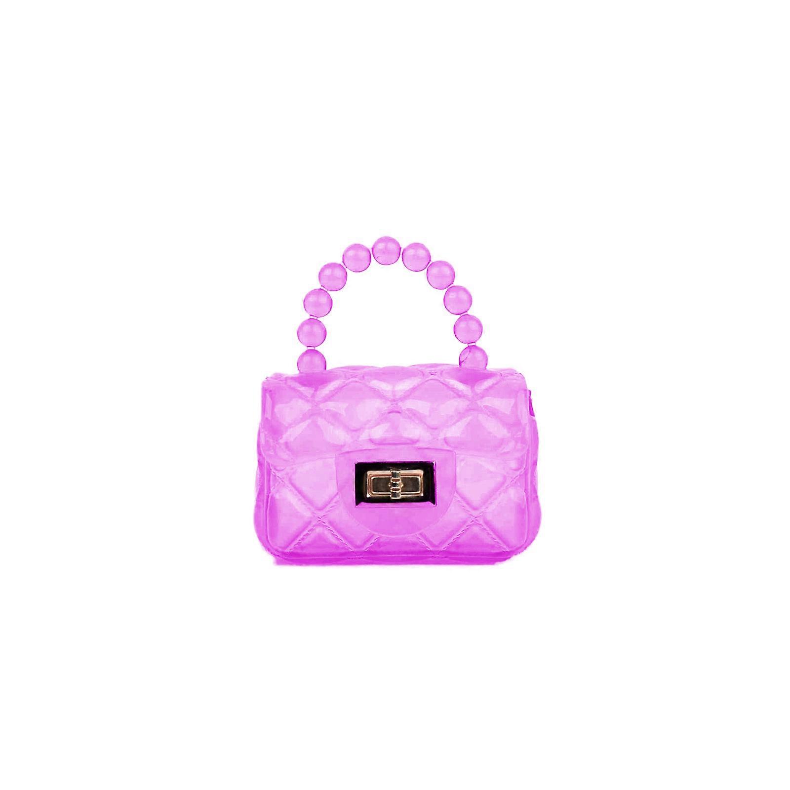 Piccole Ragazze Mini Jelly Purse Candy Color Trasparente Piccola Borsa A Tracolla Carino Principessa Borse con Manico di Perla