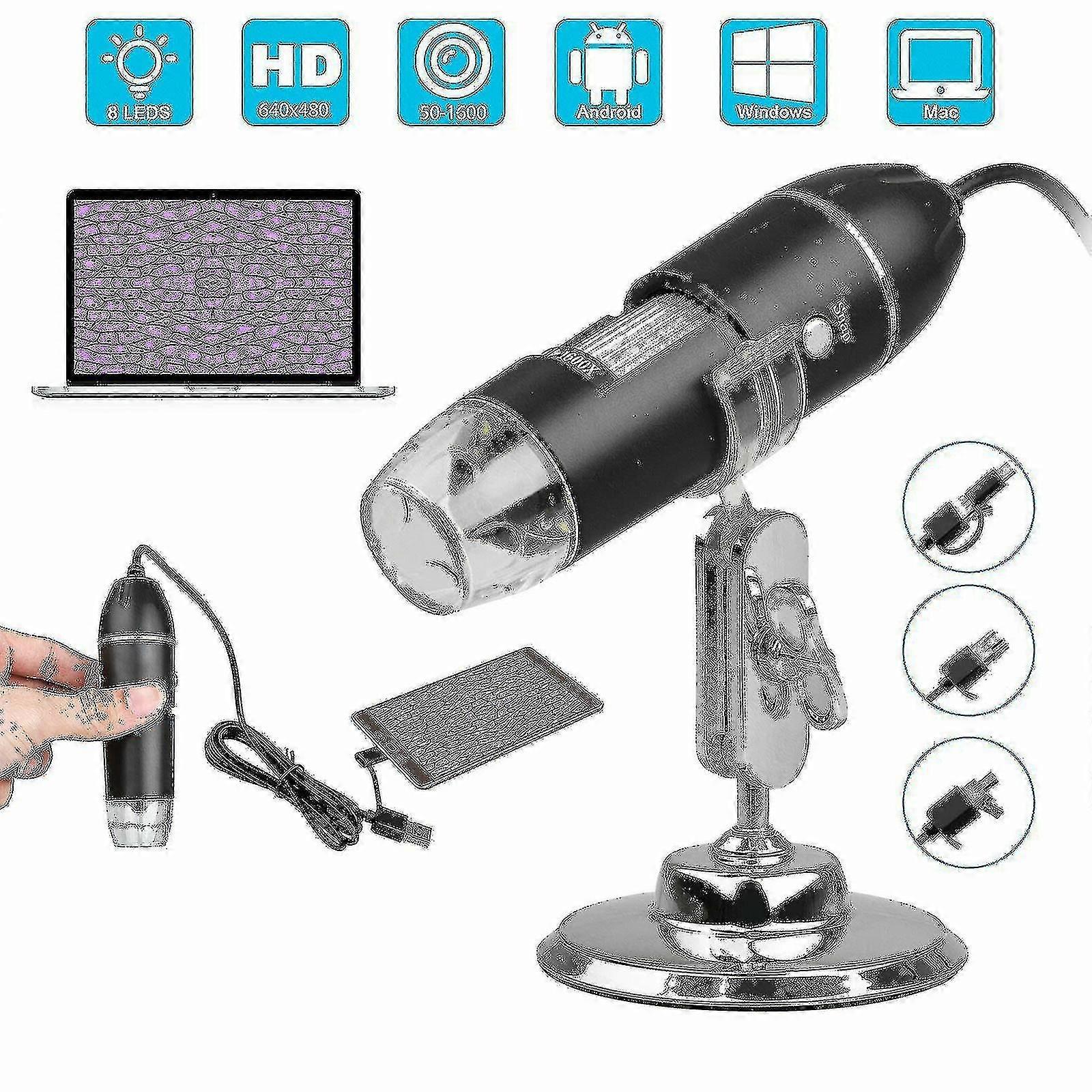 1600x Usb Digital Microscope Camera Scope 8led Magnifying Glass With D PXCL