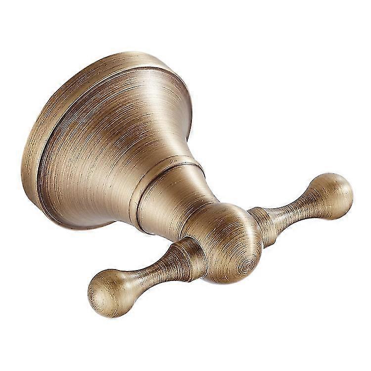 All-copper Antique Clothes Hook Door Back Hook Hook Bathroom Double Hook Classic Retro(2pcs, Bronze)