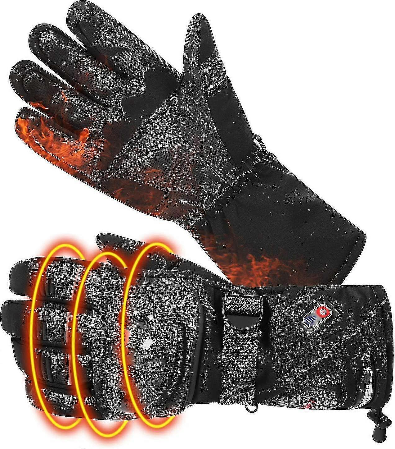 Uppvärmda handskar med knogskydd Uppvärmd varm hud Läder pekskärm Motorcykelhandskar Uppladdningsbara handskar Ridning för män och kvinnor