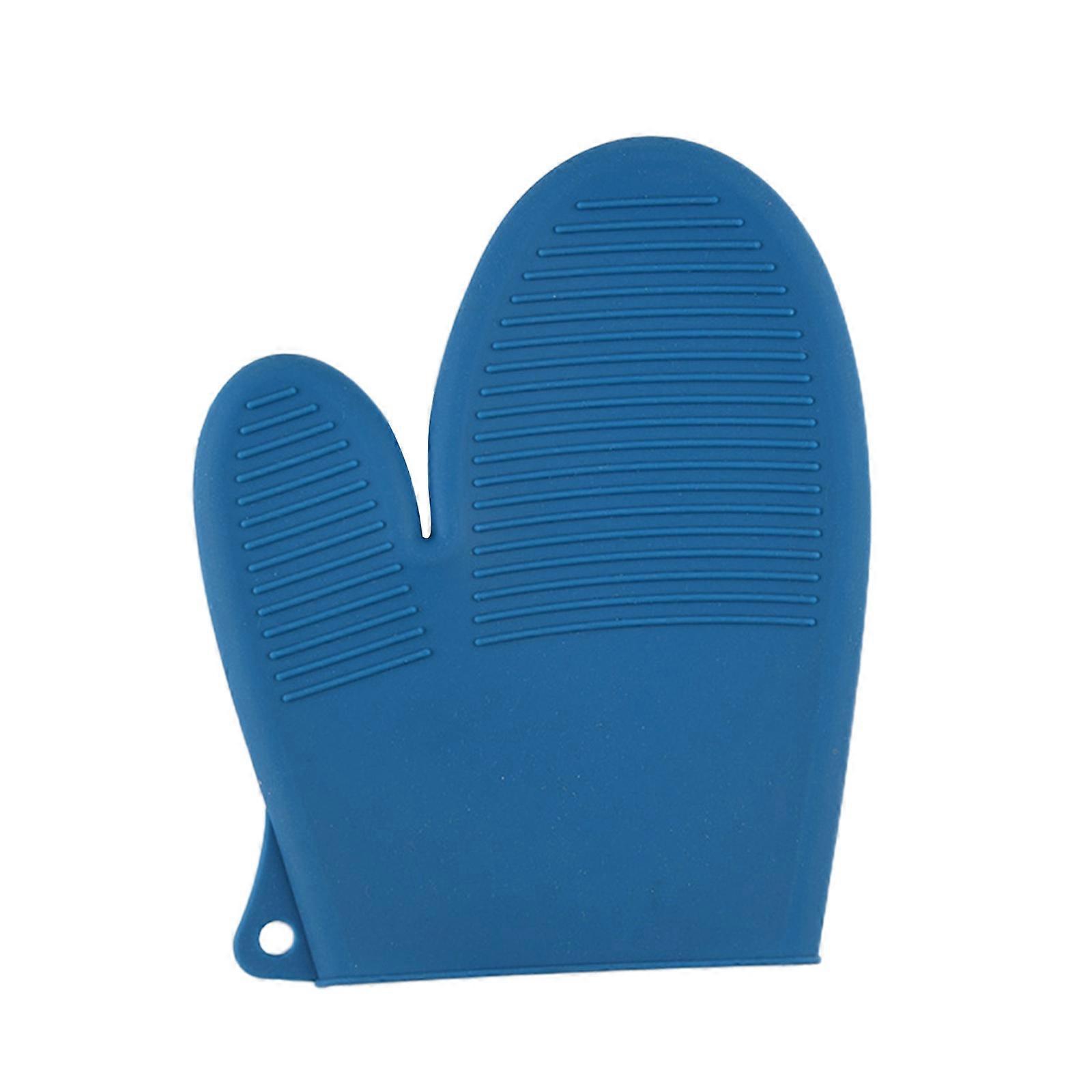 Thermal Insulation Silica Gel Gloves Kitchen Microwave Barbecue High Temperature Work Insulation Solid Color Gloves