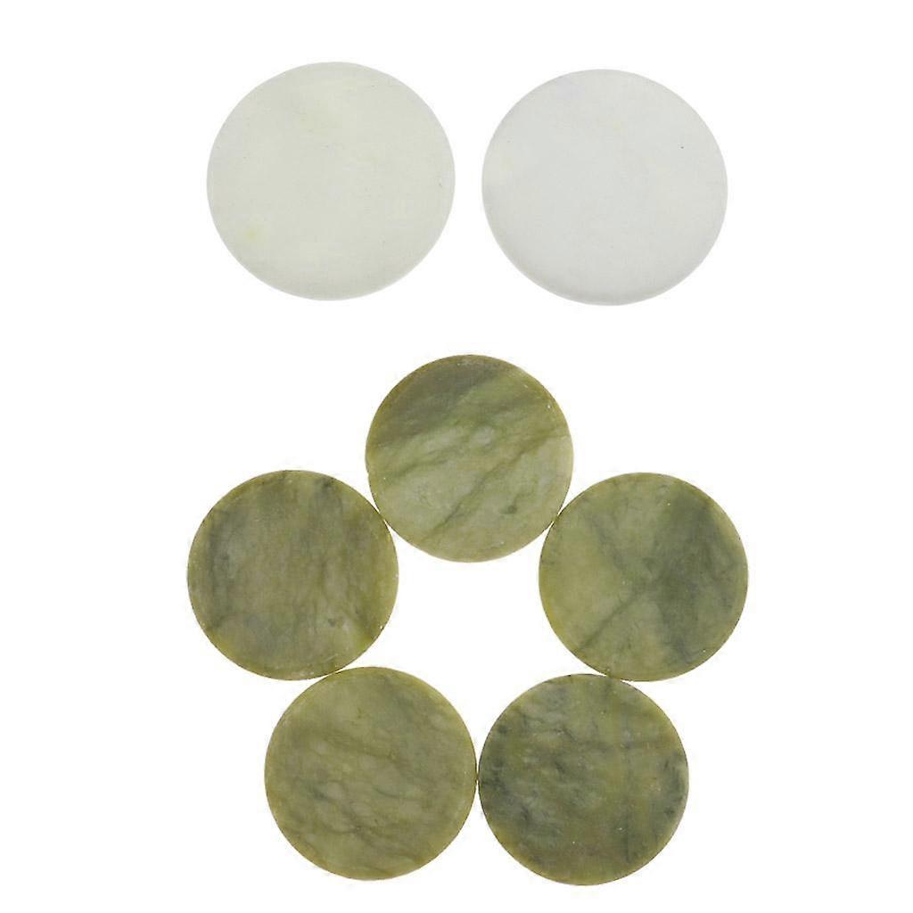 7pcs Eyelash Extension Jade Stone for Adhesive/Glue Pallet Stand Green/White