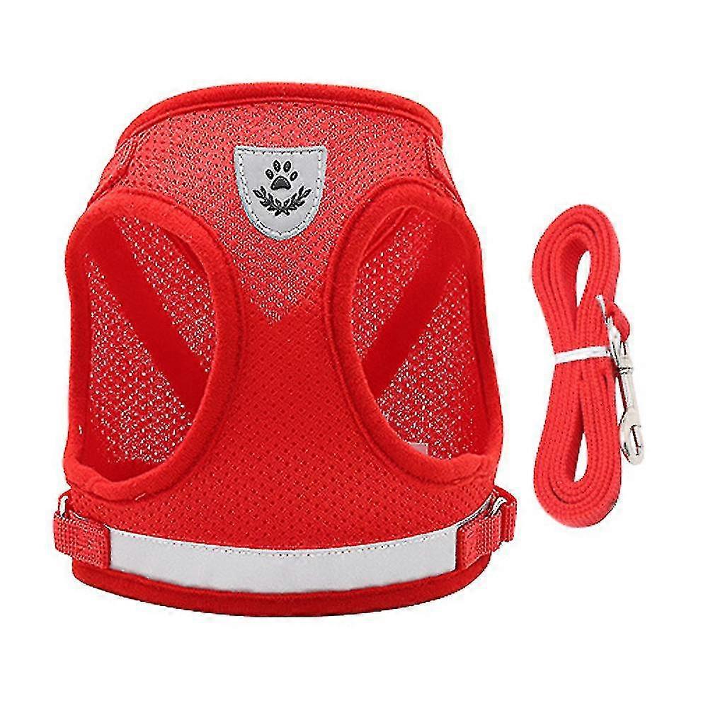 Dog Harness And Leash Set For Walking Cat And Small Dog Harness Soft Mesh Puppy Harness Adjustable Cat Vest Harness With Reflective Strap Comfort
