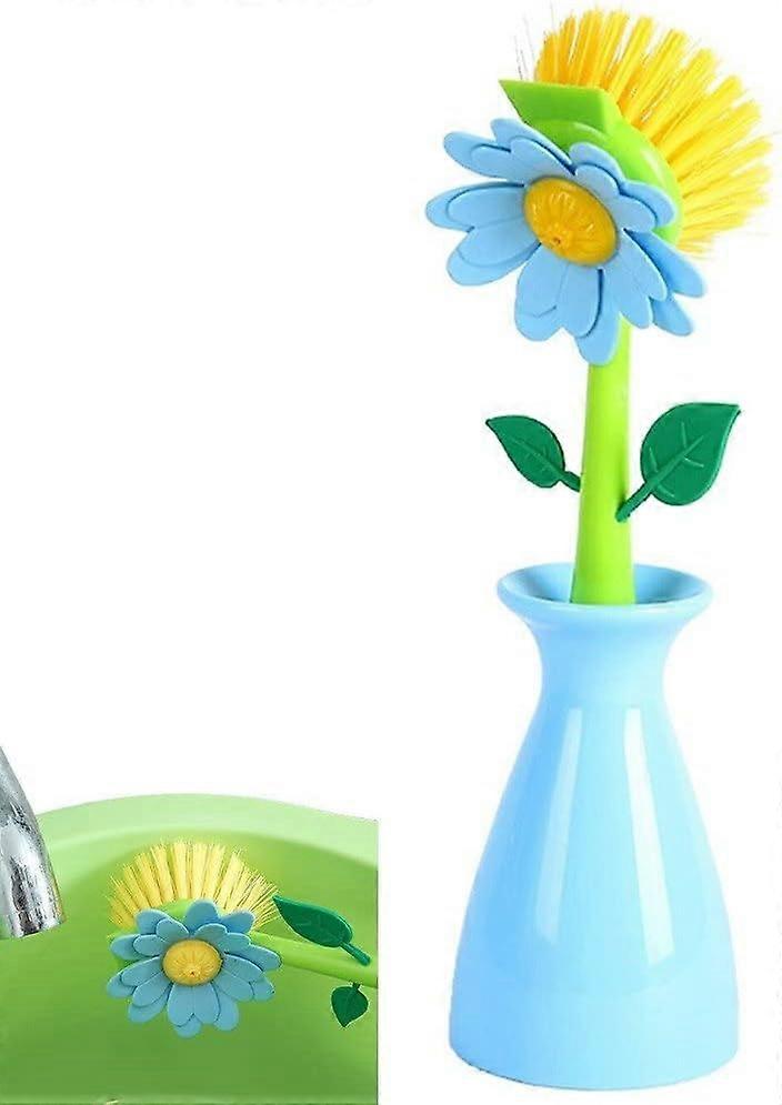 Dish Brush with Handle,Removable Flower Shape Cleaning Brush,Bathroom Kitchen Brush
