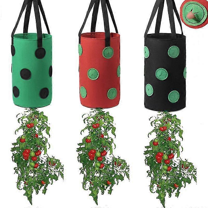Boeyaa 3 Pcs 3 Gallon Hanging Strawberry Planter Hanging Aeration Planter For Strawberry Tomato And