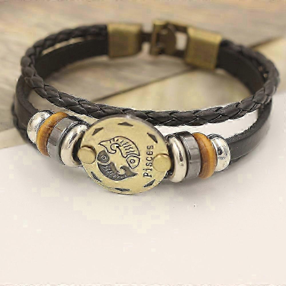 Pisces Zodiac Signs Punk Bracelet