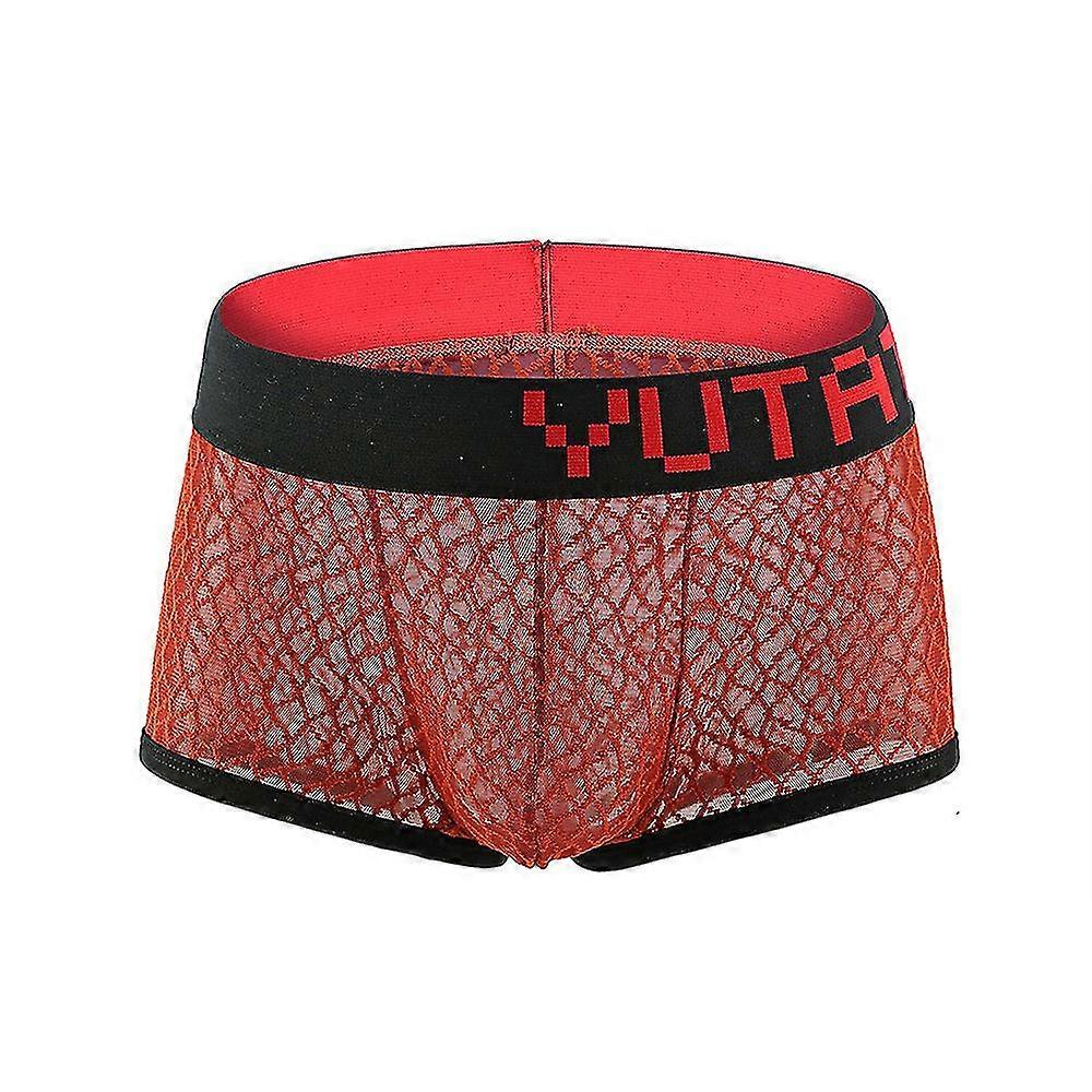 Män Mesh andas boxare briefs underkläder trosor bulge påse kalsonger