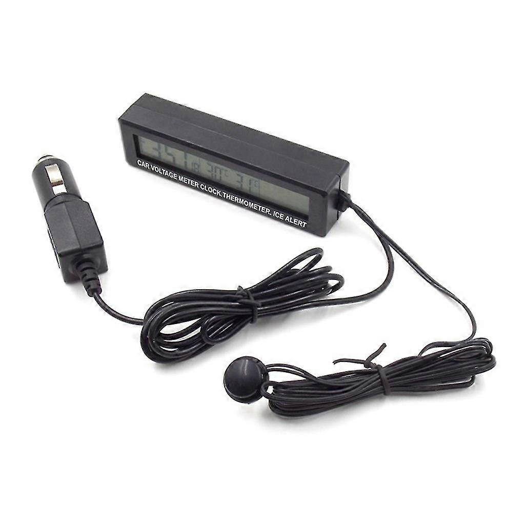 Multifunction Digital Time Clock Thermometer Voltmeter 3-in-1 Lcd Display