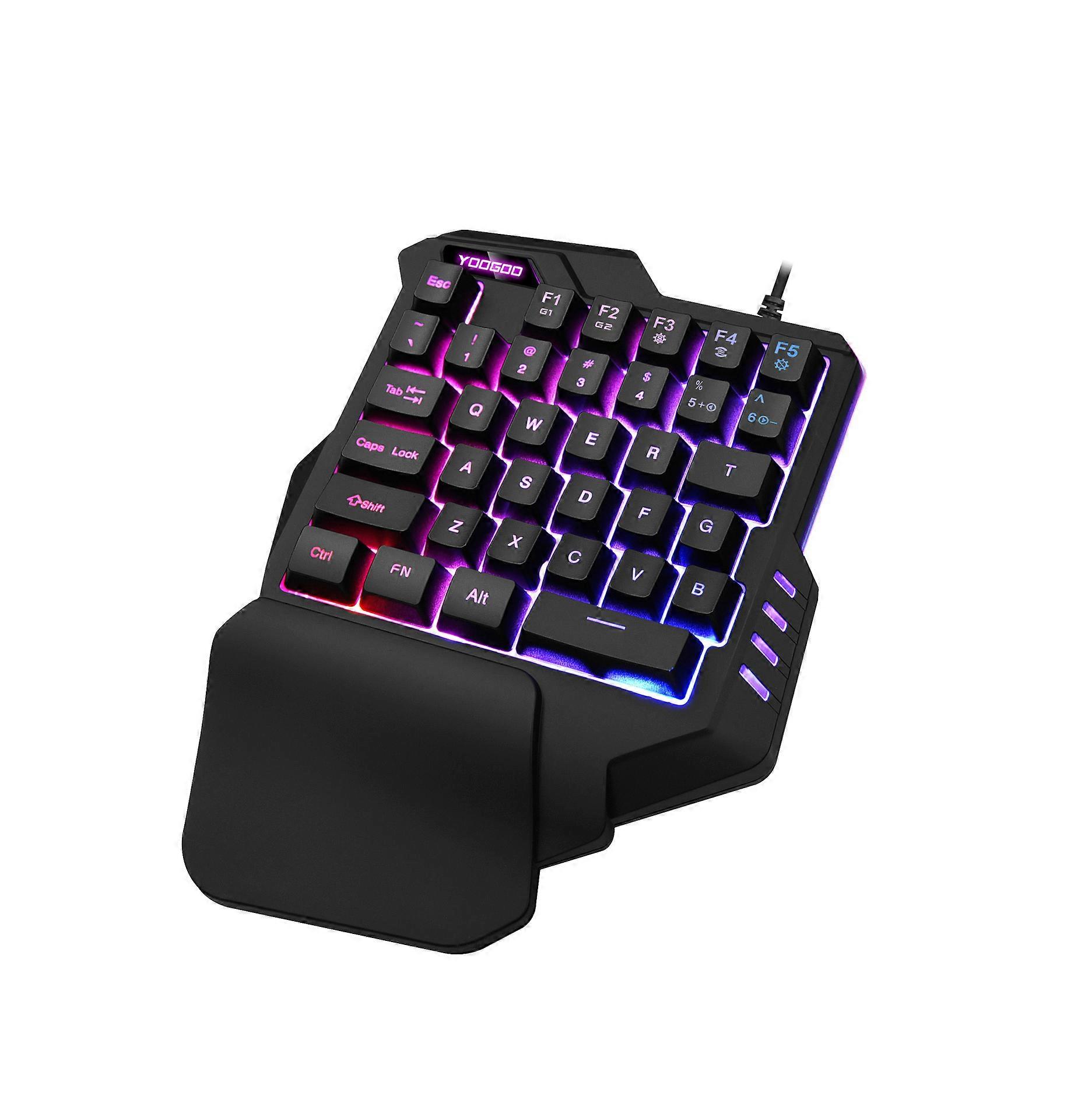 RGB Backlit Keys Mini Portable Gaming Keyboard - Ergonomic Game Controller for PUBG LOL WOW DOTA2 - Desktop Computer PC Mac Gamer