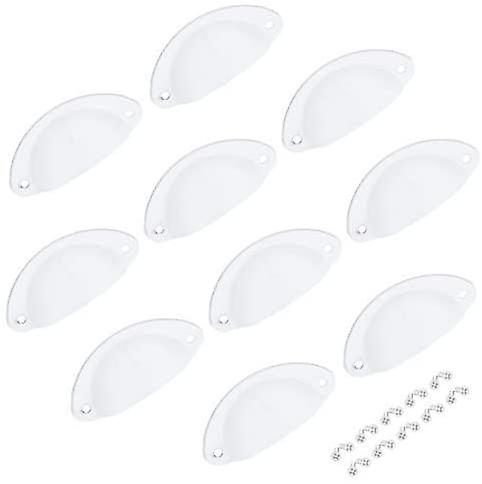 10 Drawer Cabinet Handles 82x35 Mm (white)