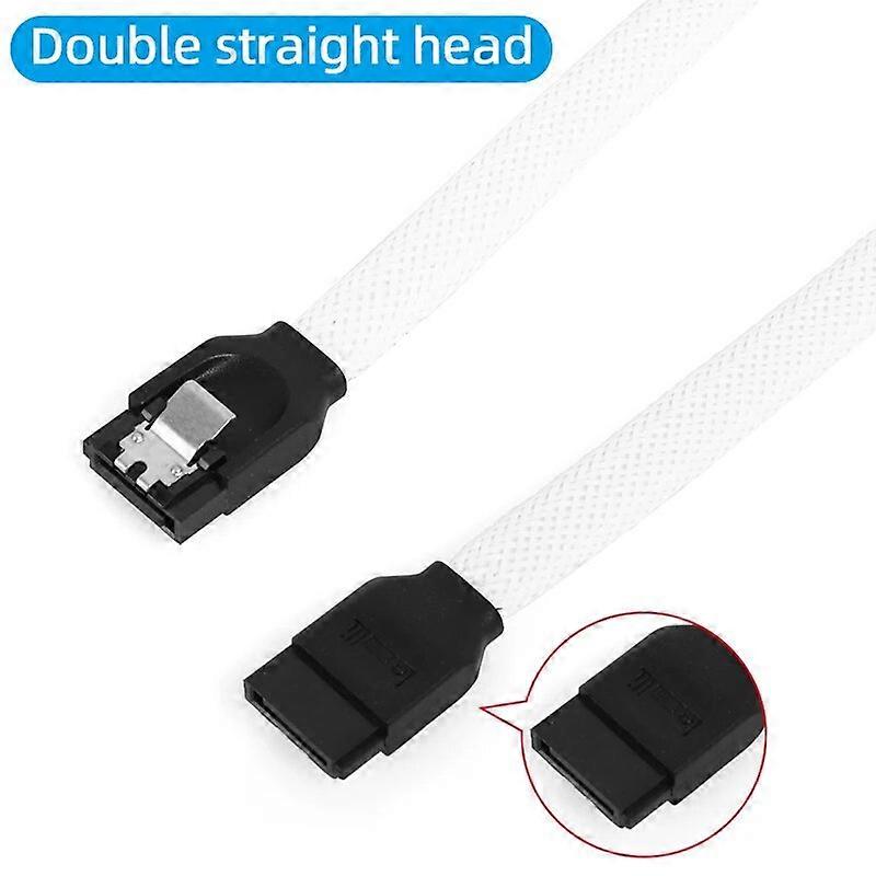 6Pcs 50cm Sata3 7pin Data Cables 6gbs Ssd Cable Hdd Hard Disk Drive Cord Line With White Red Color Nylon Sleeved