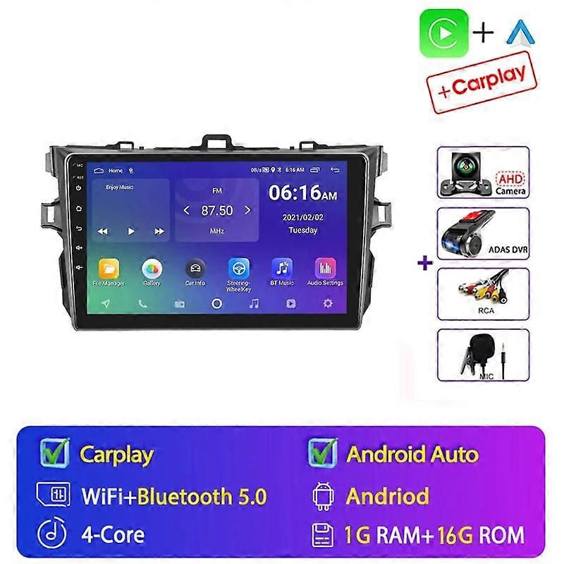 Android 12.0 2DIN Car Radio Multimedia Video Player For Toyota Corolla 2006-2013 Navigation GPS Head Unit Android Auto Carplay
