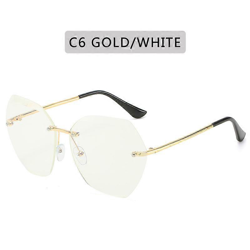2023 New Fashion Brand Design Vintage Rimless Pilot Sunglasses Women Men Retro Cutting Lens Gradient Sun Glasses Female UV400
