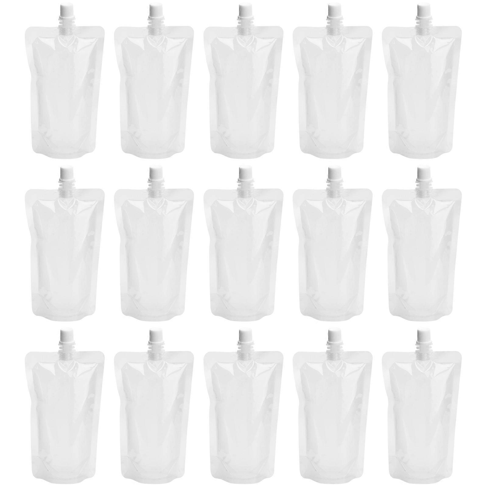 50pcs Transparent Beverage Flasks Standing Liquor Pouch Portable Plastic Drinks Bag (250ml)