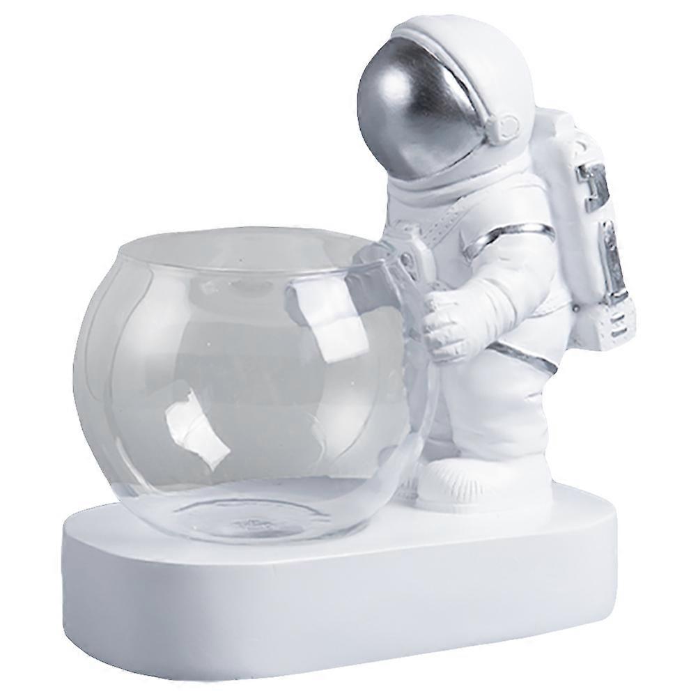 Water Planter Glass Vase Flower Storage Vase Resin Astronaut Adornment with Lamp