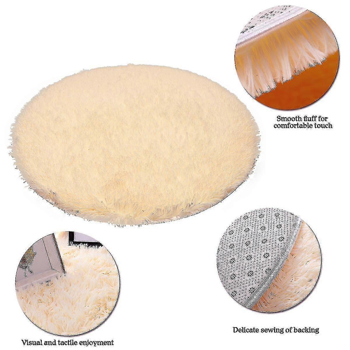 Soft Round Rugs Silk Wool Material Carpet